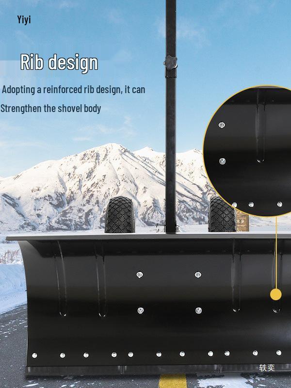 Wheeled Push Snow Shovel - Large Snow Removal Tool
