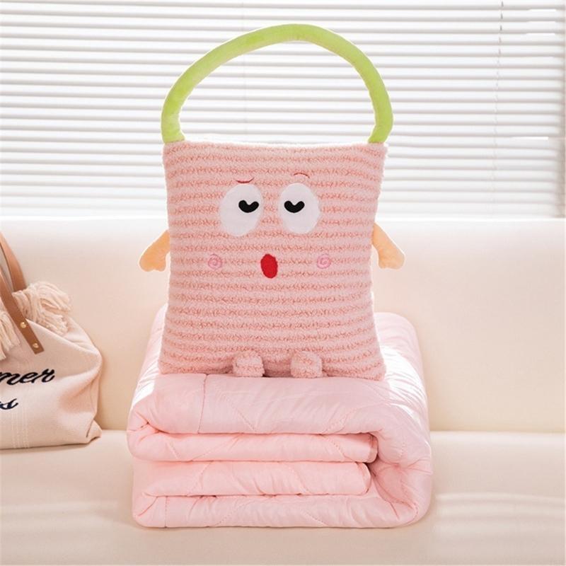 Y5JC Functional Pillow to Blanket Plush Cushion for Daily Use in Offices and Homes