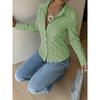 Blouses & Shirts - Spring Autumn Women's Vertical Striped French Long Sleeve Shirt, Design Sense Slim Waist Fitted Blouse Women, Crossborder Top