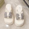 Fashion Slippers Women Summer Platform Butterfly-Knot Shoes Glitter Slides Pantofle Soft Jelly 2025 Crystal Butterfly-knot Shoes Woman 2