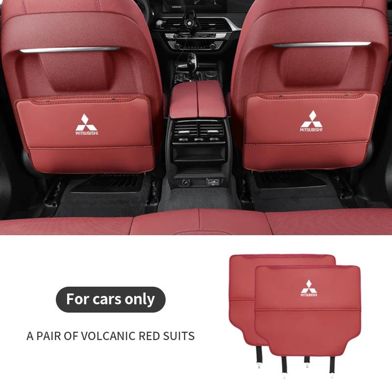 Pour Mitsubishi Outlander Pajero Asx Lancer EX Evolution X Ralliart Protection de dossier de siège de voiture Coussin anti-coup de pied Sac de rangement pour siège arrière