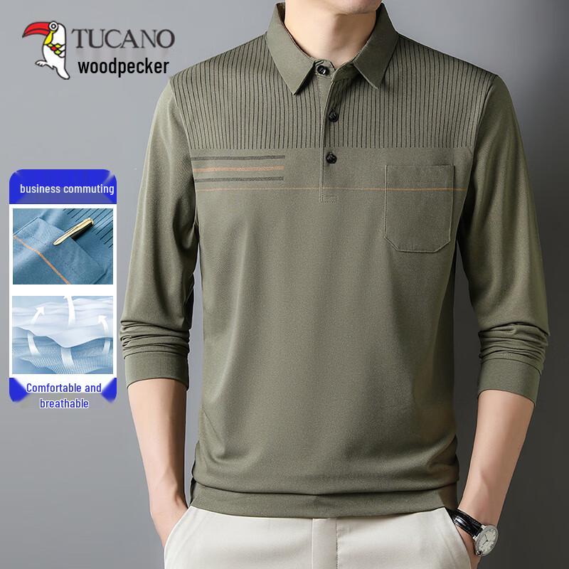 TUCANO Men s Spring Autumn Long-Sleeve Polo Shirt L