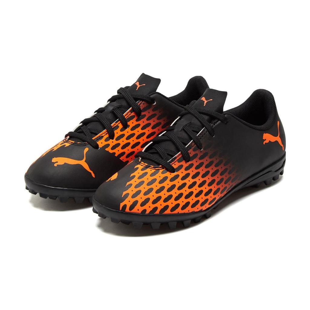 Puma Rapido 3 Spirit 3 TT Jr Comfortable Versatile Durable Low-Top Kids Football Shoes Kids Football Shoes Black Orange 106072-04