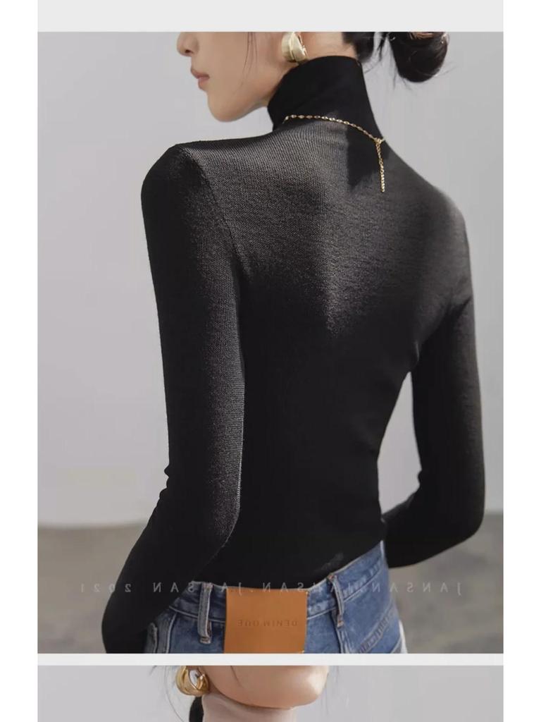 2025 New Slim Fit High Collar Knitted Sweater – Early Spring Lightweight