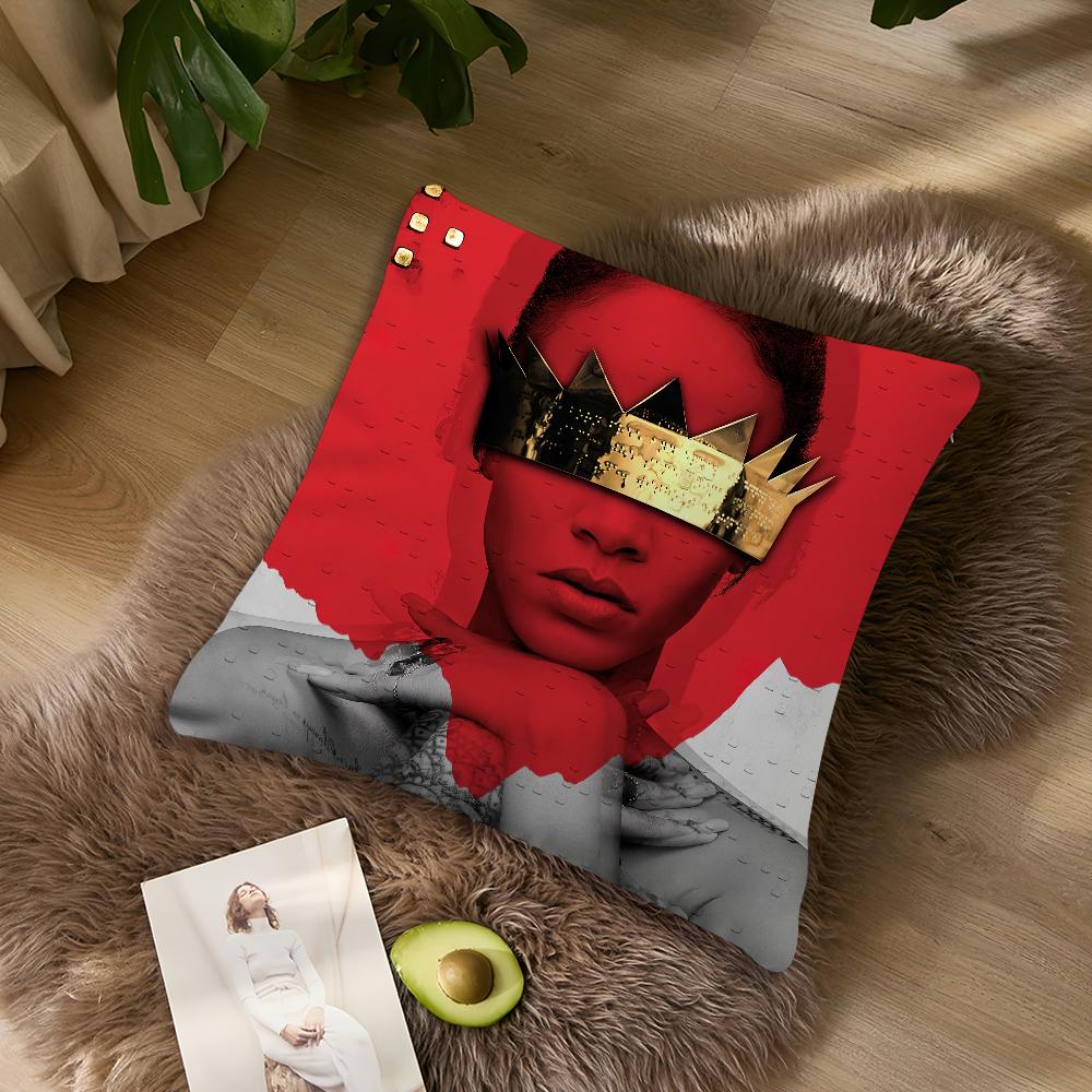 Наволочка с изображением певицы Rihanna Акцент для гостиной Диванная подушка для спины Квадратная Подушка для отдыха Компаньон для дневного сна ? 40X40cm