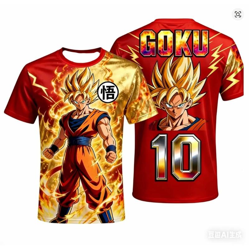 New Adult Men's Dragon Ball Goku Football Jersey T-Shirt Mans Anime T-Shirt Special Football Jersey