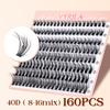 Cluster Lashes Fluffy Soft And Easy String 80pcs False Eyelashes  0.1mm Ultra-thin Band Natural Eyelash Extension Bundle Makeup