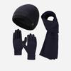 Cashmere Color-Matching Edge Wool Knitted Hat Three-Piece Set Autumn Winter Outdoor Warm Hat Gloves Scarf Kit