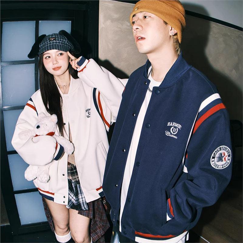 

Lemanism American Retro Baseball Jacket - Spring 2025, Trendy Couple Style CleanFit for Men & Women XXL