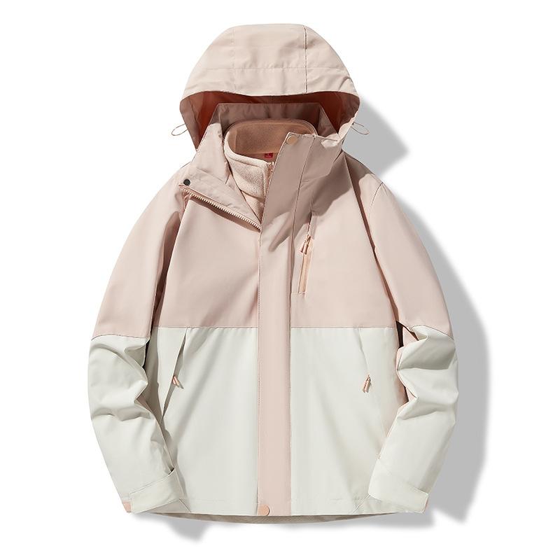 Autumn and Winter Fleece Thick Jacket Men's and Women's Outdoor Windproof Warm Fleece Liner Removable Three-in-one Two-piece Set