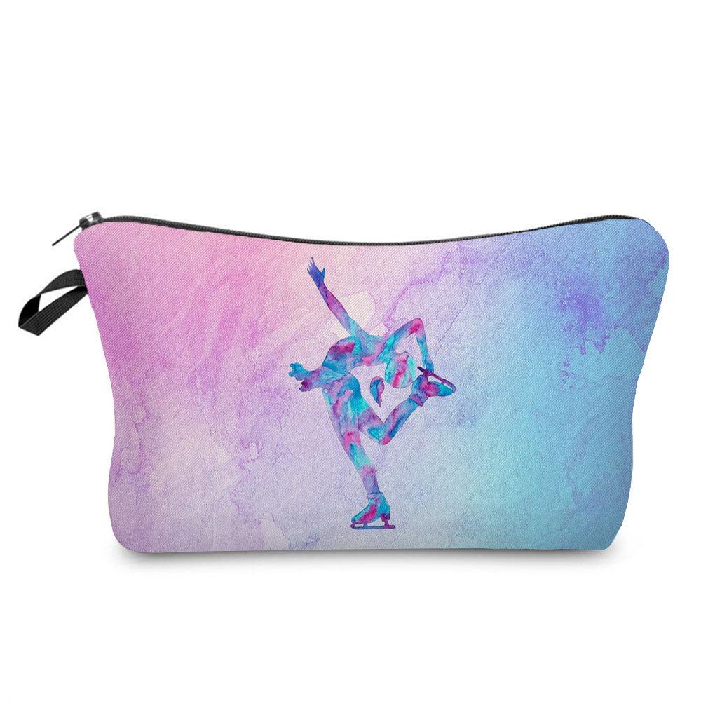 Women Gymnastics Print Cosmetic Bag Toiletries Organize Travel Storage Case  6391 KTB