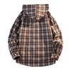 Men's And Women's Loose, Casual And Trendy Printed Checkered Hooded Shirt Men's Long-sleeved Button-down Shirt Jacket