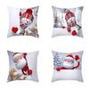 Cozy 18" Christmas Cushion Cover Featuring Cute Santa Claus And Snowman For Holiday Charm