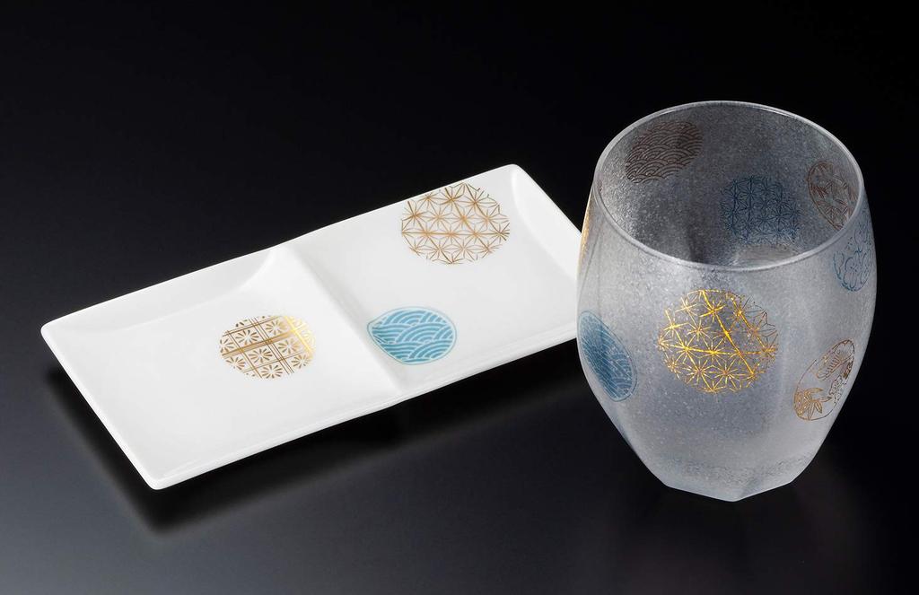 ADERIA Premium Nippon Taste Rocks Marumon with Porcelain Made In Gift Perfect As a Birthday Gift or Perfect for Drinking On the Glass, Pattern, 345ml,