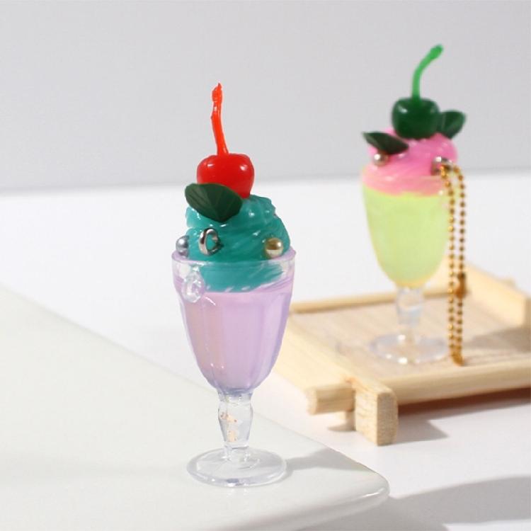 Fun Colorful Juice Cup Charm Keychain Fruit Juice Drink Cup Pendant Keyring