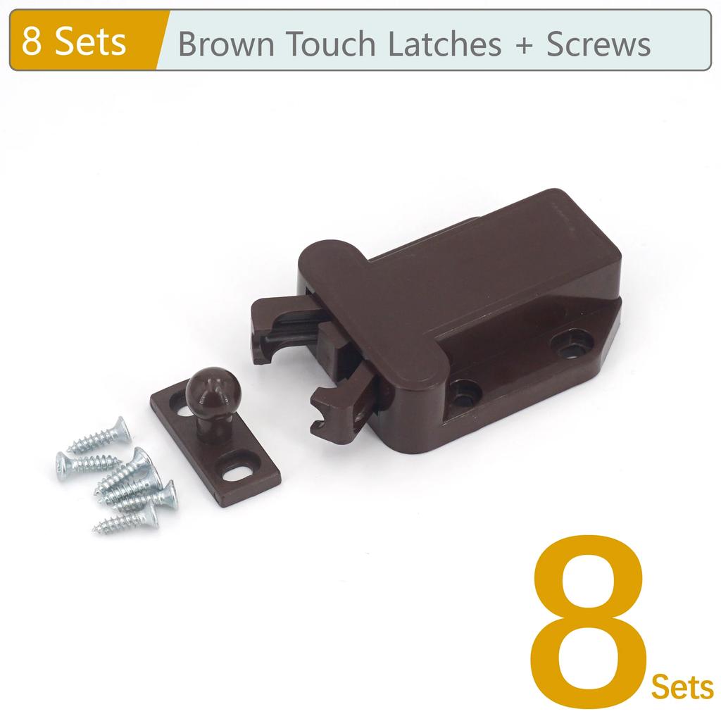 2/4/8 Sets Non-Magnetic Touch Latch Cabinet Door Catch Push To Latch and Unlatch Furniture Cupboard Wardrobe Accessory
