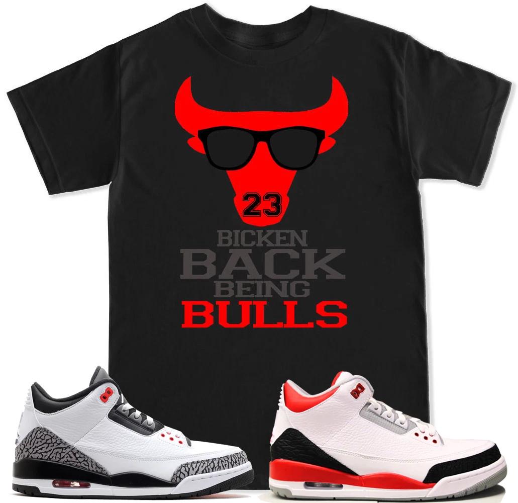 

Bicken Back YG 400 T Shirt to match with Air Js Retro 3 Fire Red OG Shoes 3XL