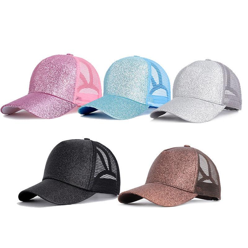 

Sequined Design Baseball Cap Casual Hollow Mesh Dad Hat Adjustable Size for Running Workouts and Outdoor Activities Silver