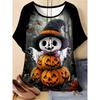 Summer Ladies 3D Printed Crew Neck T-Shirt Halloween Wear