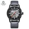OCHSTIN Mechanical Watch Men Skeleton Steampunk Automatic Self Wind Classic Leather Strap Luminous Male Wristwatch Reloj Hombre
