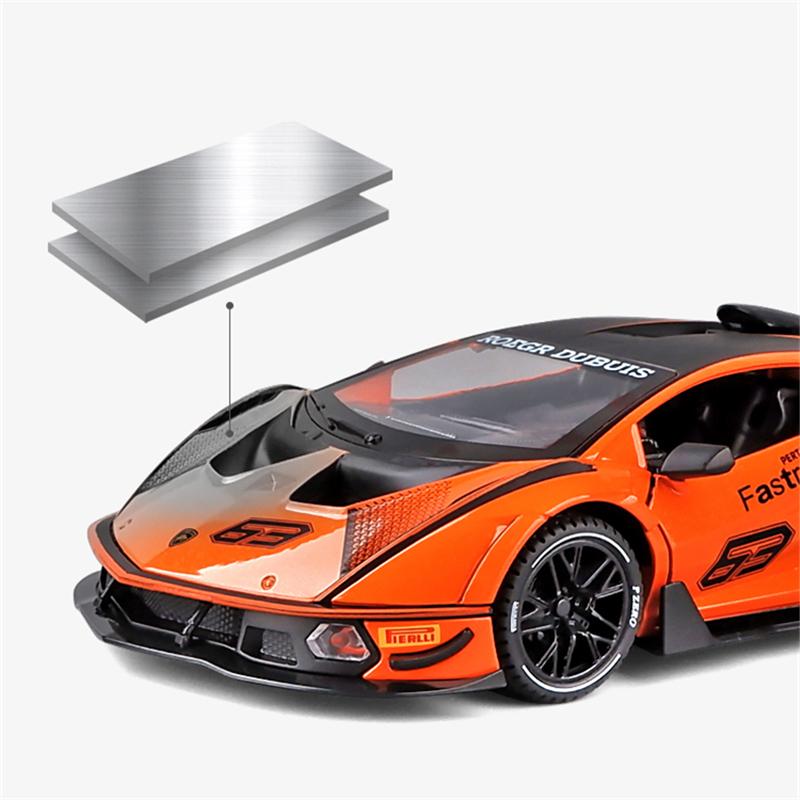 1/24 Lamborghini Essenza SCV12 Alloy Sports Car Model Diecasts Metal Toy Vehicles Car Model Collection Simulation Sound Light Childrens Gift
