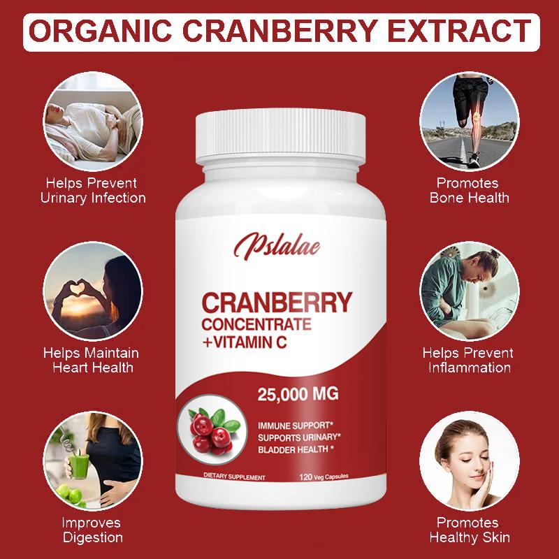Pslalae - Cranberry Concentrate Vitamin C - 25,000 mg Benefits of Fresh Cranberries - Urinary Health