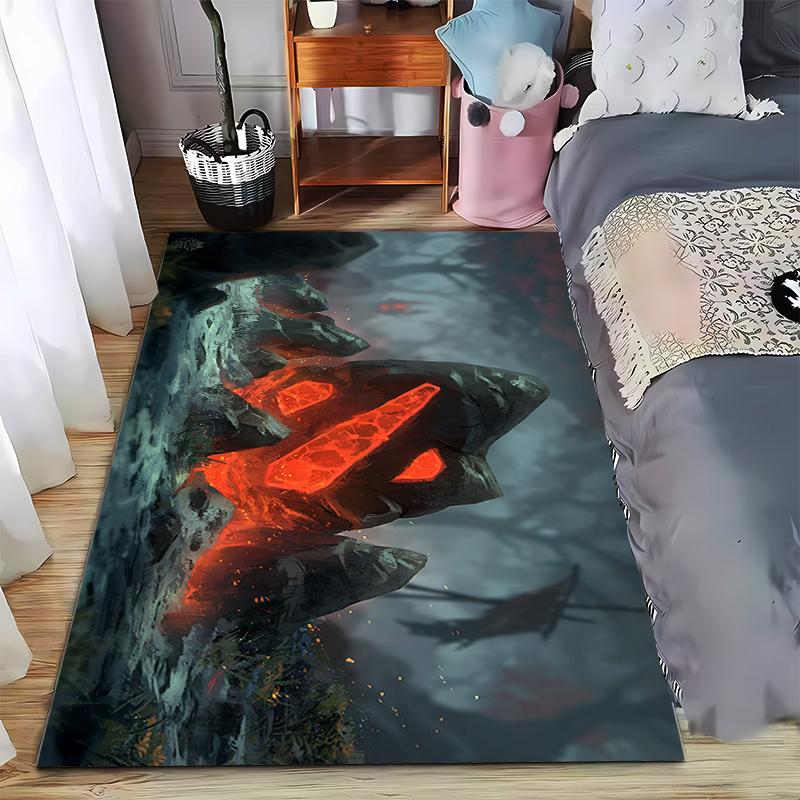 

Hellfire Rock Carpet with Dark Fantasy Style Suitable for use as an anti-slip game mat for living room and bedroom sofas 40x60cm( 15x23in )