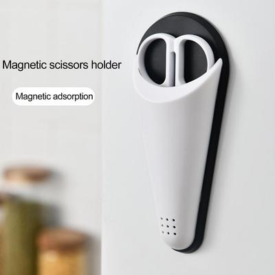 Magnetic Scissors Holder Detachable Scissor Storage Case With Drain Hole Fridges Shears Organizer Portable Kitchen Gadget