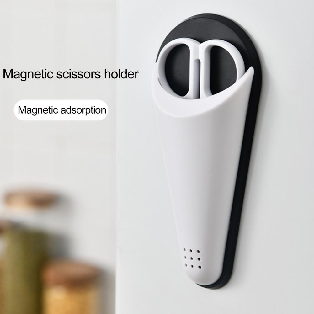 Magnetic Scissors Holder Detachable Scissor Storage Case With Drain Hole Fridges Shears Organizer Portable Kitchen Gadget