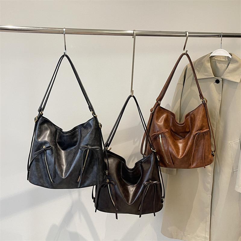 Multi-Function Backpack Soft Leather Women's Shoulder Bag Large Capacity Tote Bag Underarm Bag
