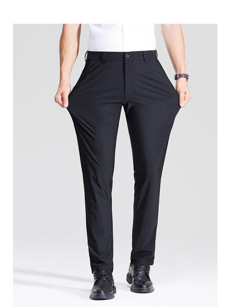 2026 Men's High-End Spring/Summer Water-Resistant Stretch Casual Trousers with Ice-Silk Cool Touch