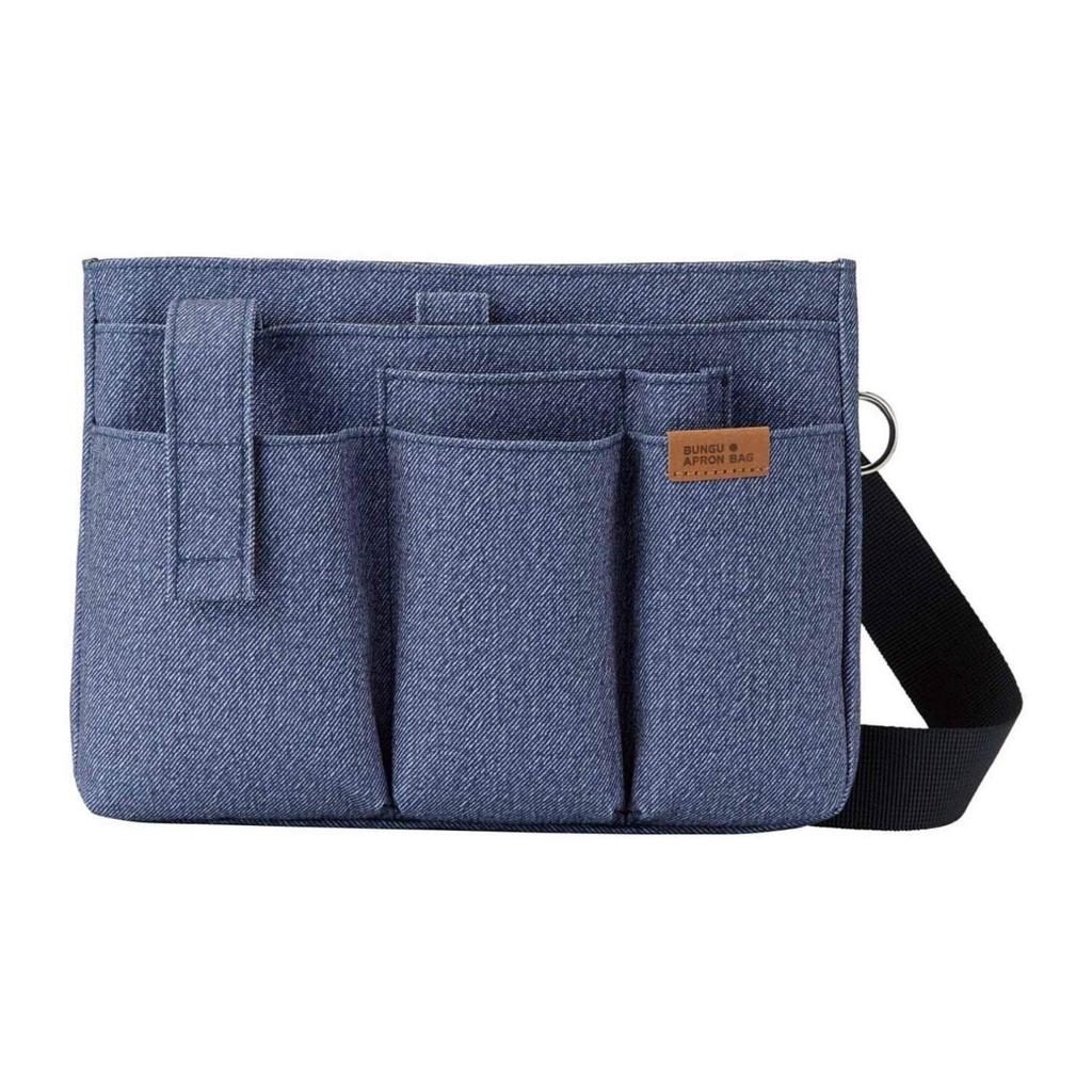 Kutsuwa Stationery Apron Blue BE012BL Bag, Denim, Slim,