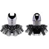 Girls Performance Dress Sleeveless Suit Design Turndown Collar Straps Hollow Back Sequins Polka Dots Tutu Mesh Skirt