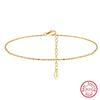 ORSA JEWELS 14K Gold 1,2 mm Italienische Cubanische Kette Fußkettchen für Damen 925 Sterling Silber Feines Sommer Strand Fußarmband Fußkettchen SA43