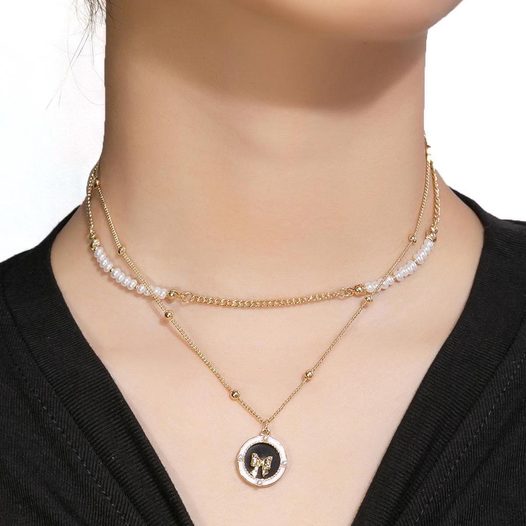 Dopamine Colorful Stone Necklace Colored Beaded Flowers Sweet Cool Wind Clavicle Chain Candy Love Jewelry