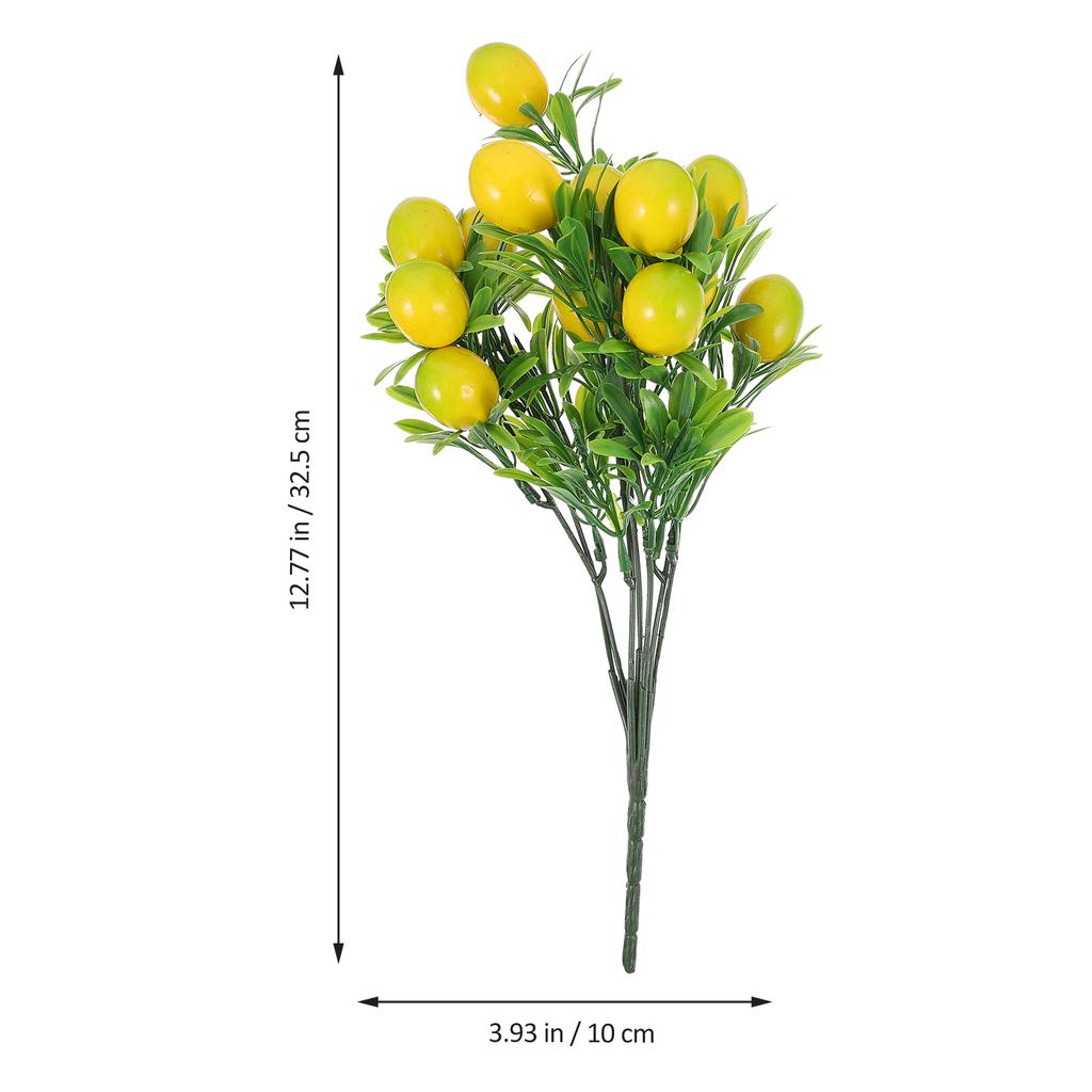 2pcs Artificial Lemon Branches Yellow Plastic Simulated Fruits Decoration Home Floral PicksLemon BranchFlower BouquetFruit