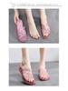 Women's Fashion Crystal Wedge Sandals: Summer Non-slip Hollow Bath Flip Flops