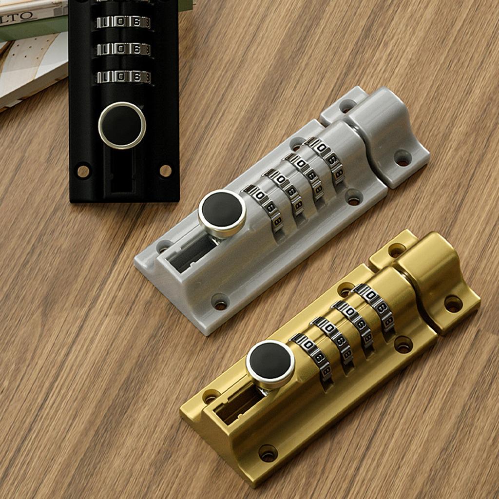 Slide Bolt Lock Mechanical Password Lock Aluminum Alloy Sliding Bolt Door Lock Anti-theft Safety Combination Digit Lock