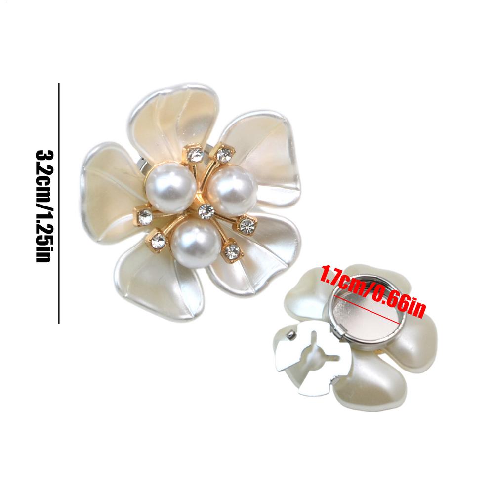 Flower Pearl Rhinestone Cufflinks Women Shirt Button Covers Fashion Clothing Accessories For Dress Tuxedo Blouses