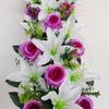 43cm Artificial Flowers Rose&lily Wall Arches Decor Artificial Rose Lily Flowers Party Stage Supplies Table Centerpiece Decor