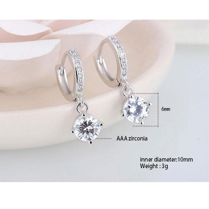 ANENJERY Earrings Mosaic CZ Four-prong Zircon Drop Earrings for Women Oorbellen Brincos Pendientes S-E401