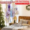2D Flat Printing  2pcs Elegant Blooms Chic Curtain Cloth Durable Polyester Curtains Festive for Semi-Transparent Living Room