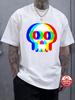 Colorful Skull Hallucination Print Unisex TShirt Soft 100Cotton Casual Short Sleeve Summer Loose TShirt Soft Clothes Hip Hop Tops