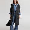 ELLE Gray High-Quality Solid Color Simple Single-Breasted Coat Women Coats Dark-Gray EF49352