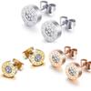 Hip Hop Roman Numerals Stud Earring Earrings Hip Hop Earring Men Zircon Earrings  Jewelry Gift