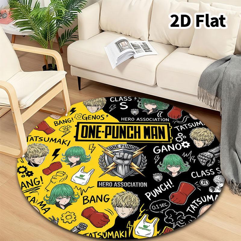 Onepunch Man Round Area Rug Carpet Rug For Living Room Bedroom Sofa Playroom Decor Nonslip Floor Mat