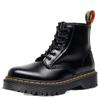 Locomotive boots women's 6-hole open-edged beads medium thick-soled couple short boots men's and women's boots hard leather round