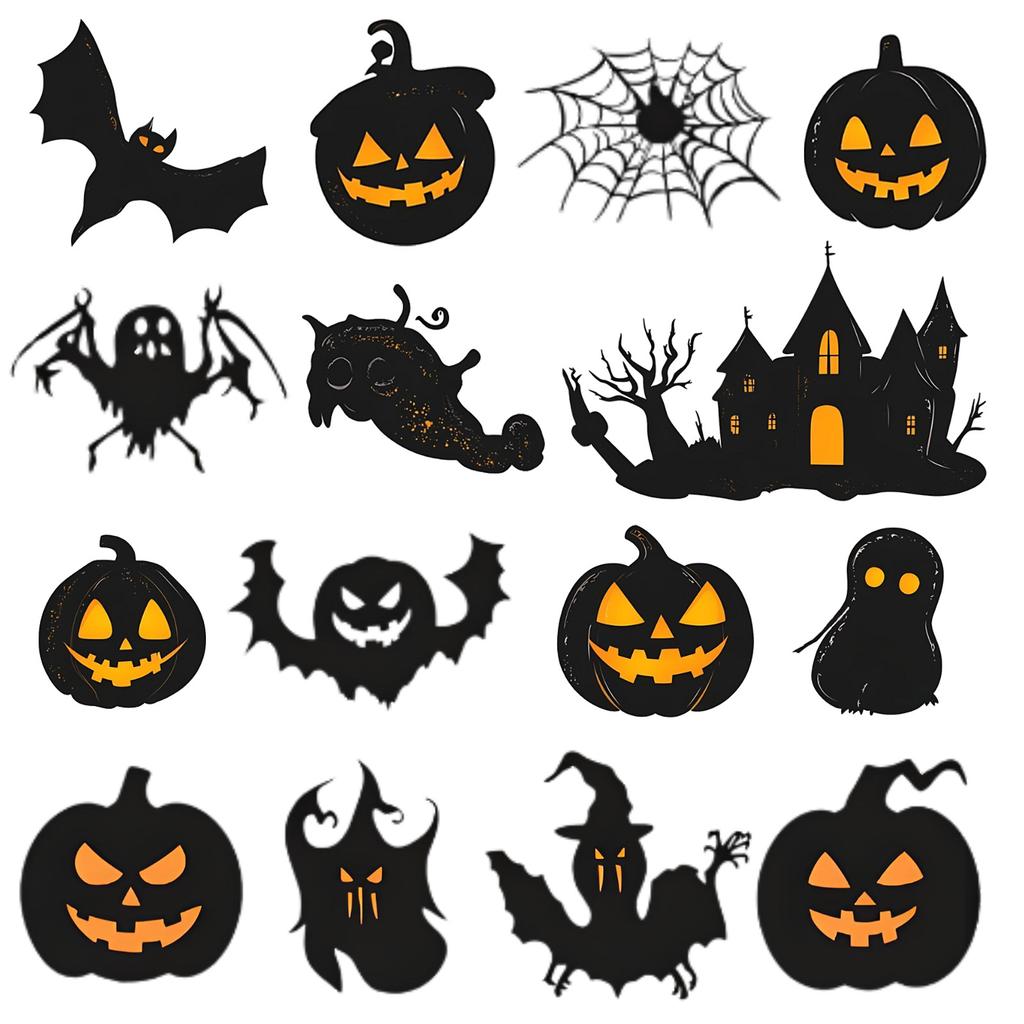 Halloween Sticker Cartoon Graffiti Style, Multi-Scene Application Texture Personalized Sticker