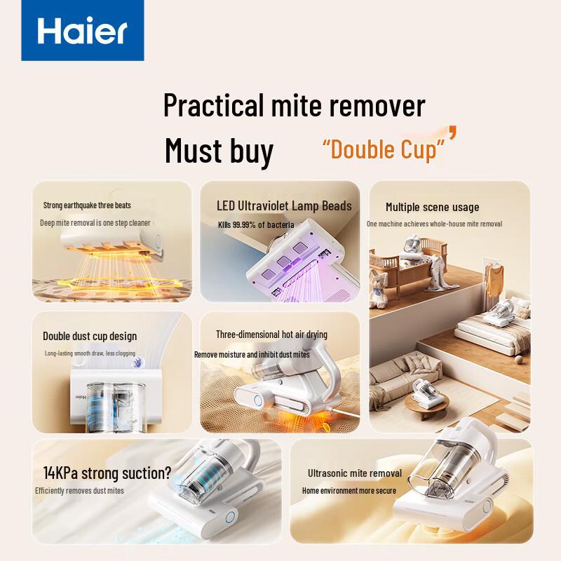 Haier WhiteChoc UV Bed Mite Vacuum Cleaner