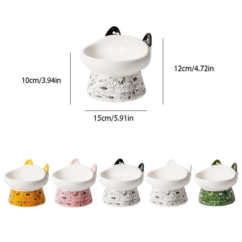 Large Capacity Pet High Foot Bowl Non-slip Dog Food Feeding Basin Ceramic Cat Bowl  Kitten Puppy